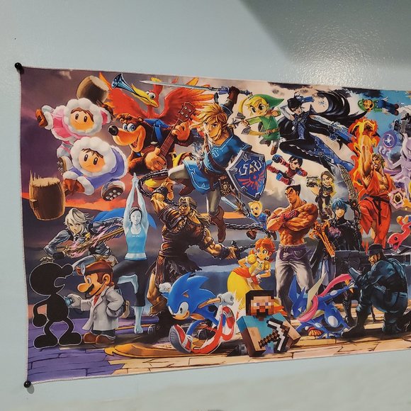 8 foot Super Smash Bros. Ultimate Mural Everyone Is Here! banner tapestry flag - Picture 4 of 10